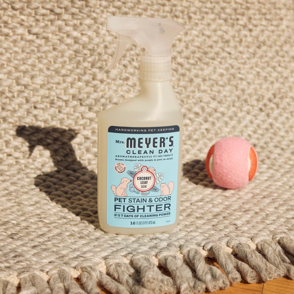 Mrs. MEYERS Clean Day Pet Cleaning Kit, includes Pet Stain & Odor Fighter 28oz and Odor Neutralizer 28oz, Coconut Leaf