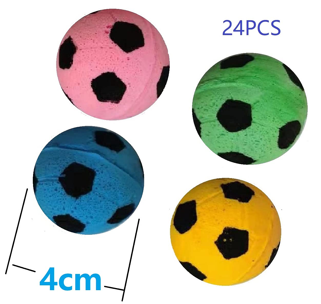 Cat Foam Ball Cat Sponge Ball Toy Cat Soccer Ball Toy (Foam Soccer Balls 24 Pcs)