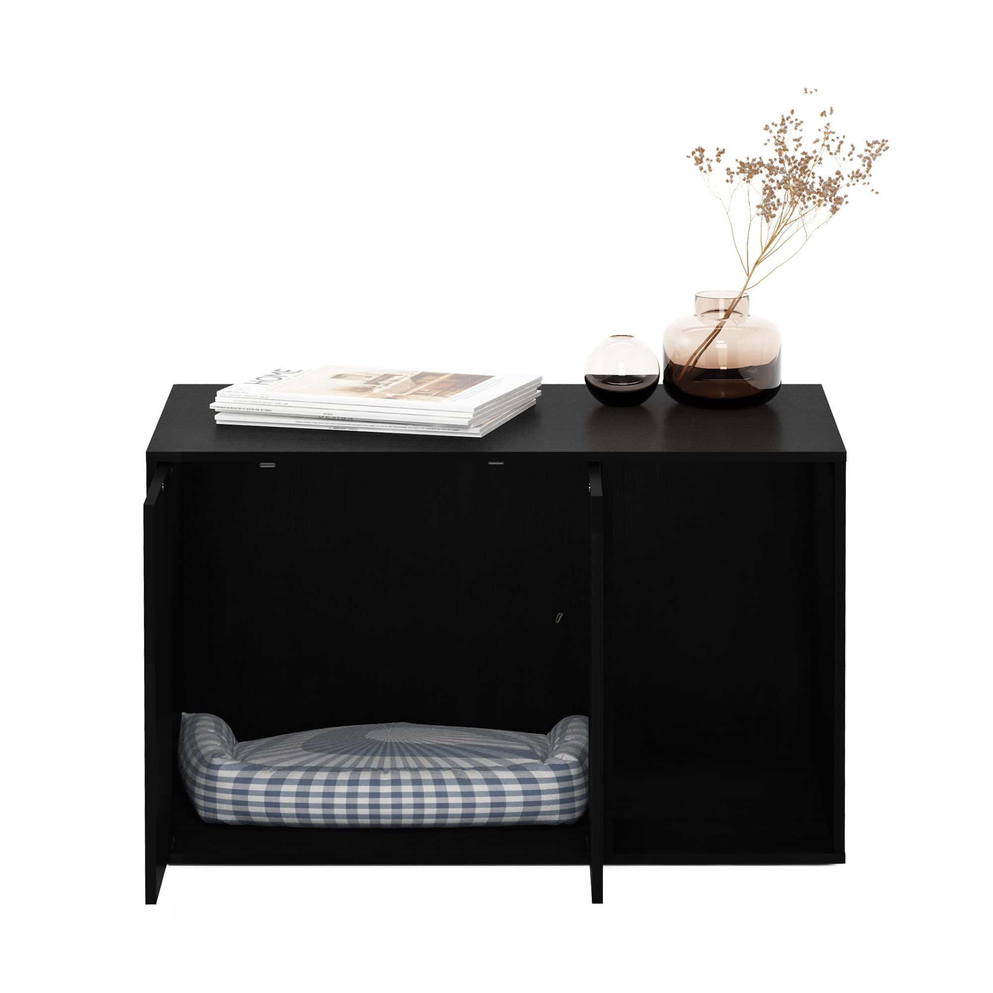 Furinno Peli Large Litter Box Enclosure, Americano – Stylish Cat Furniture for Discreet Pet Care