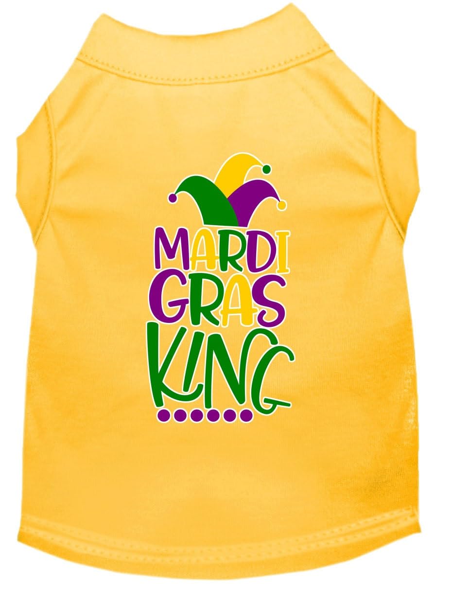 Mirage Pet Product Mardi Gras King Screen Print Mardi Gras Dog Shirt Yellow XXXL