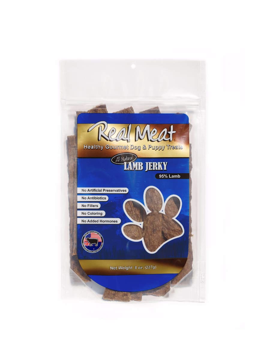 Real Meat Air-Dried Jerky Treats, Free-Range, All-Natural (Lamb Stix, 8Oz)