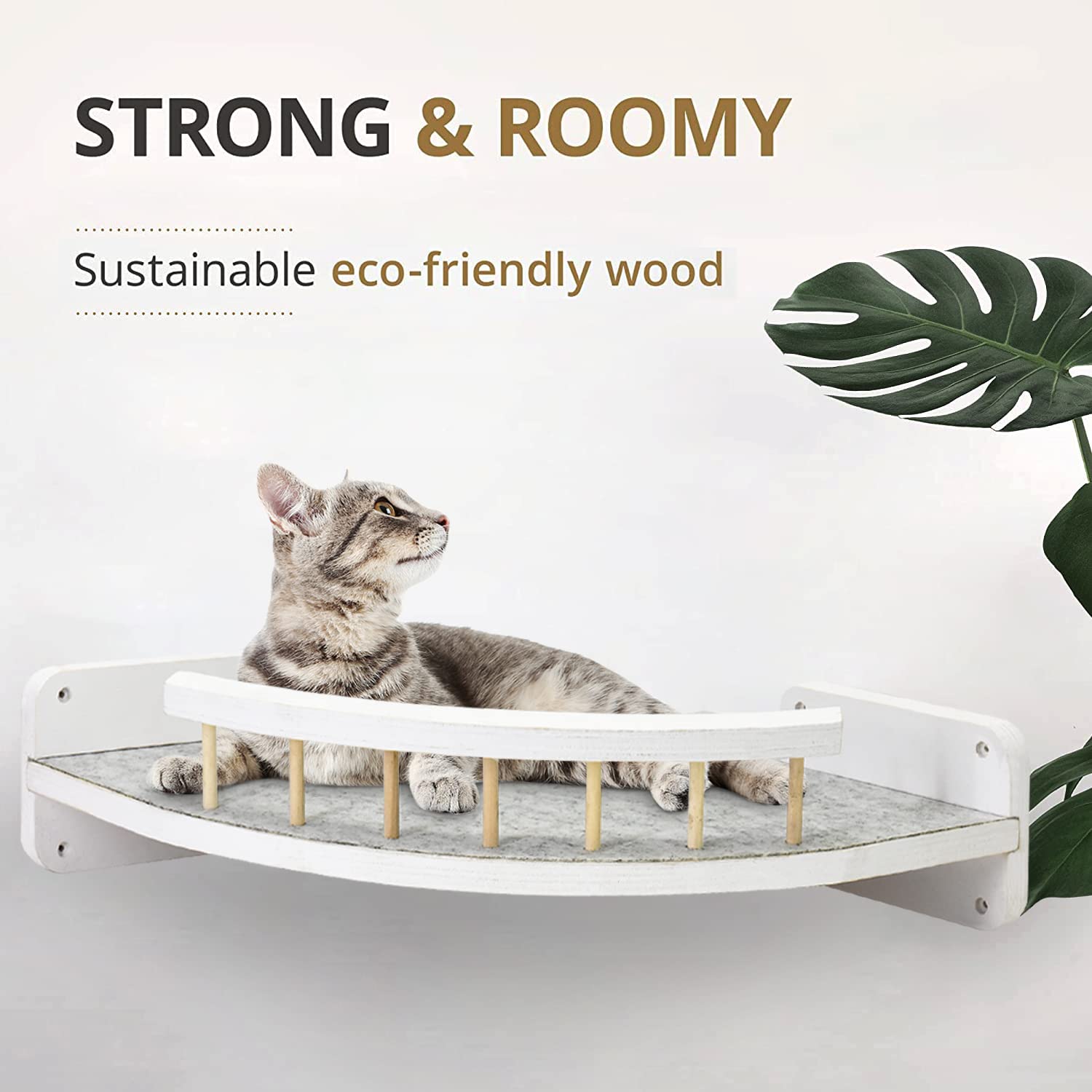 Cat Hammock Cat Wall Shelves With 3 Steps, Cat Shelves And Perches For Wall, Cat Wall Furniture Cat Climbing Shelf, Cat Scratching Post Cat Wall Shelf For Indoor With Plush Covered, Gift For Cat