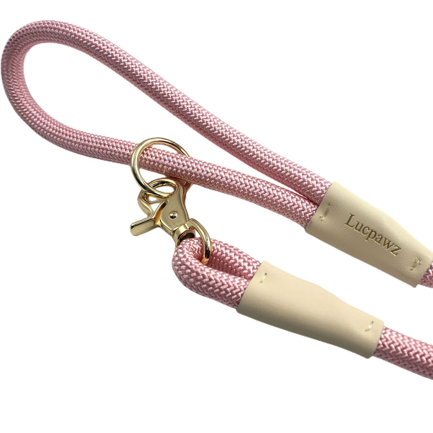 Lucpawz Lobster Snap Pet Leash 5Ft, Special Strong Nylon Rope Dog Leash, Solid Color Rope Dog Lead For All Breeds(Pink, 5Ft*10Mm
