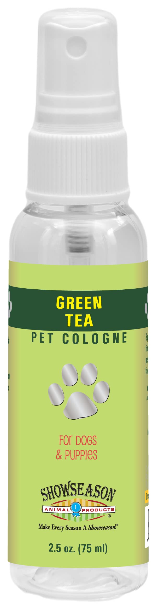 Showseason Green Tea Pet Cologne 2.5 Oz For Dogs |Travel Size | Long-Lasting Odor Eliminator | Cruelty-Free | Paraben-Free | Bio