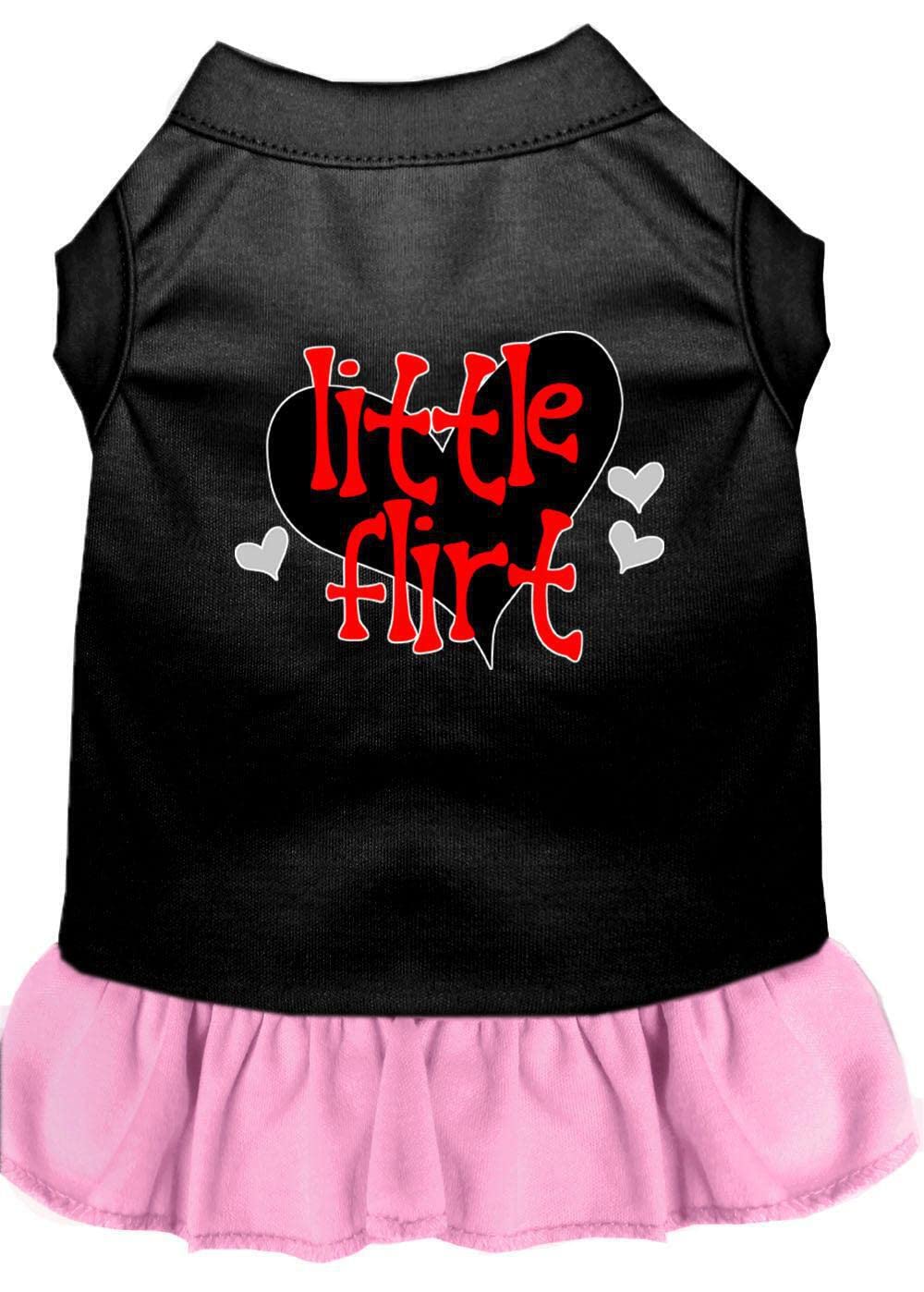 Dog Dress, Pet Dog & Cat Dress Screen Printed, &quot;Little Flirt&quot; Light Pink MD (6-10 lbs.)