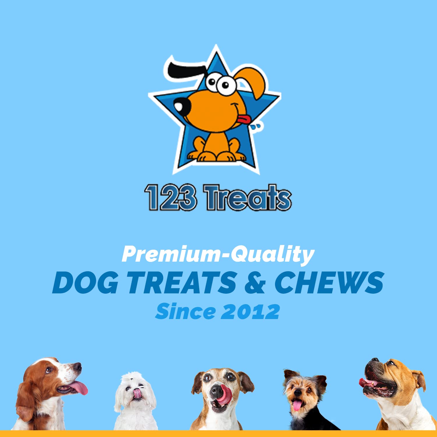 123 Treats Cow Hooves for Dogs, Cheese & Bacon Flavor, Natural Beef Chews, 3 Count Pack