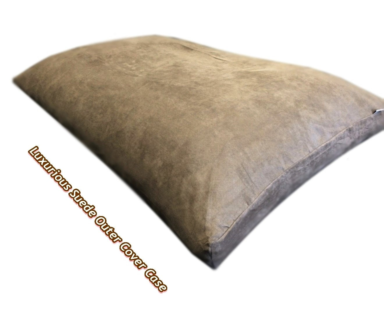 Extra Stuffed Mixed Memory Foam Pillow Bed: Brown Suede Luxurious Comfortable Anti Slip Cover Waterproof Dog Bed For Large To Extra Large Dogs (55'X37')