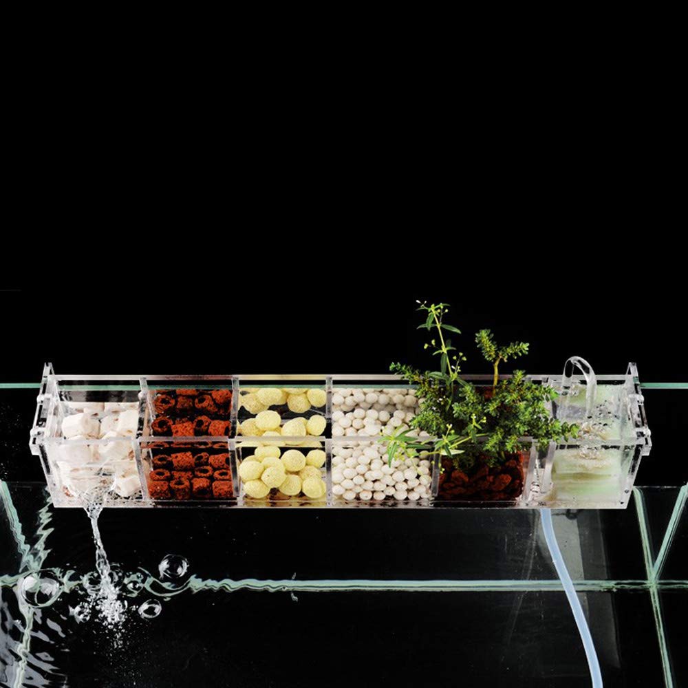 DOONARCES 6 Grids Acrylic Fish Tank Filter Box External Aquarium Water Filter Case Transparent Acrylic Hang On Filter Box Aquari