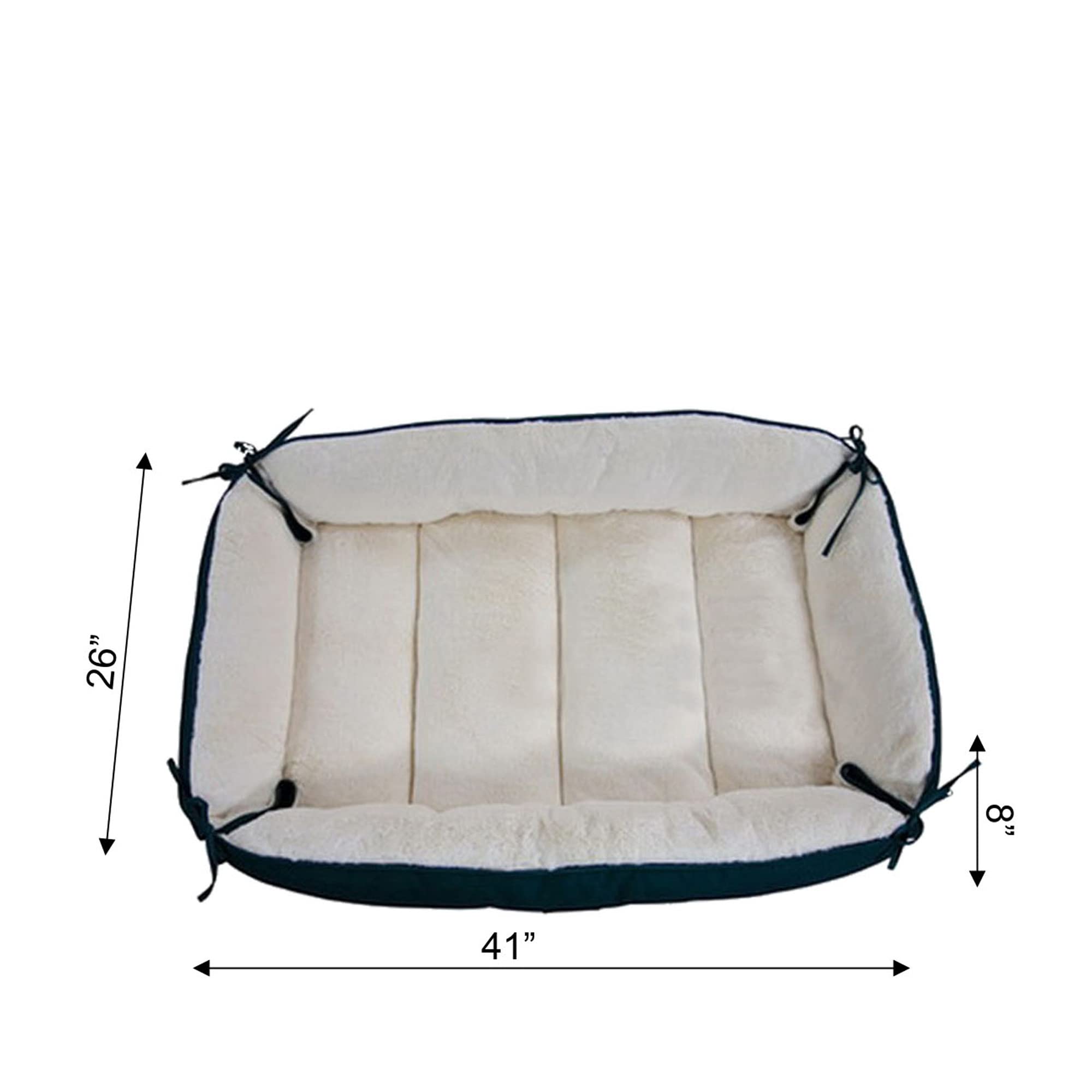 Armarkat Model D04HML/MB-L Large Laurel Green & Ivory Pet Bed and Mat, 42L x 29W x 8H, flat as mat: 51 x 40