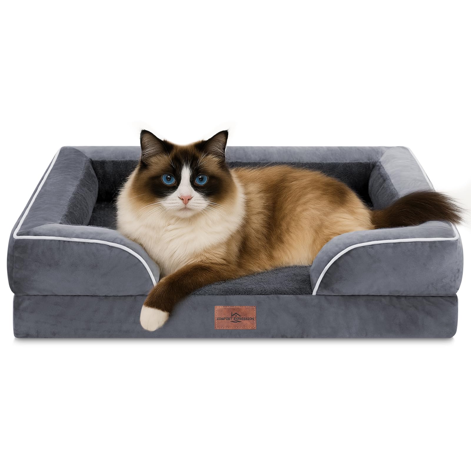 Comfort Expression Small Dog Beds Waterproof Orthopedic Foam Sofa Beds For Small Dogs Comfy Pet Bed With Washable Removable Cove