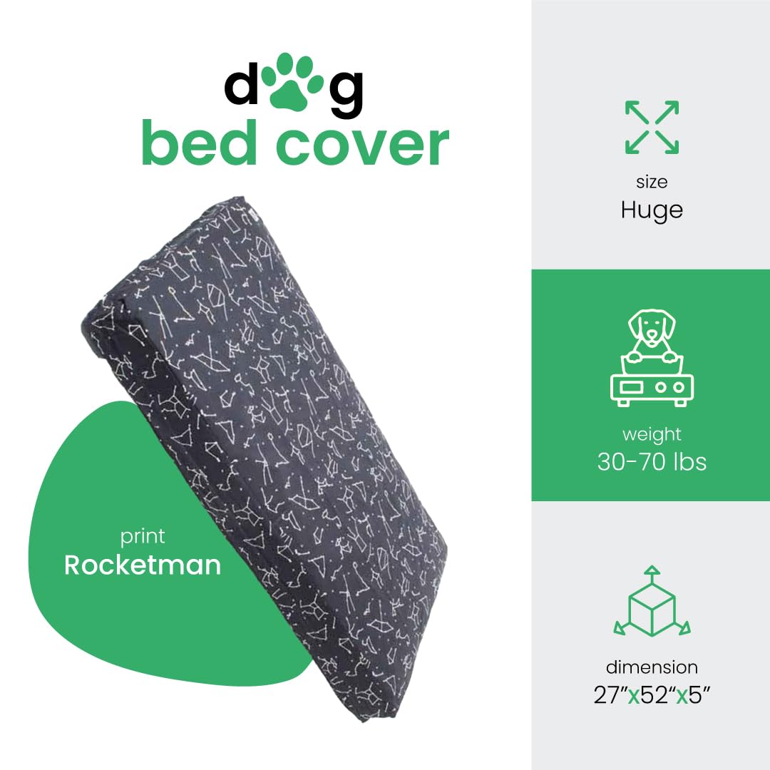 Molly Mutt Large Crib Mattress Cover - Rocketman Print - Measures 27   X52   X5   - 100% Cotton - Durable - Breathable - Sustain
