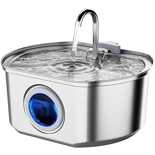 Cat Water Fountain Stainless Steel: 3.2L/108Oz Automatic Pet Water Dispenser - Dog Drinking Water Bowl - Cat Fountain With Water
