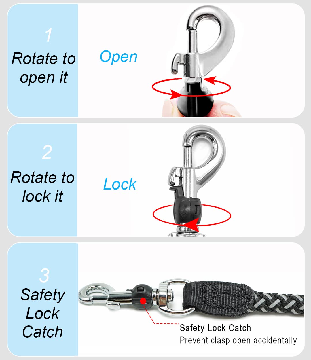 Mycicy 3Ft 4Ft 6Ft 10Ft Rope Reflective Dog Leash - Nylon Braided Heavy Duty Strong Dog Training Leash For Large And Medium Dogs Walking Leads (6Ft, Black)