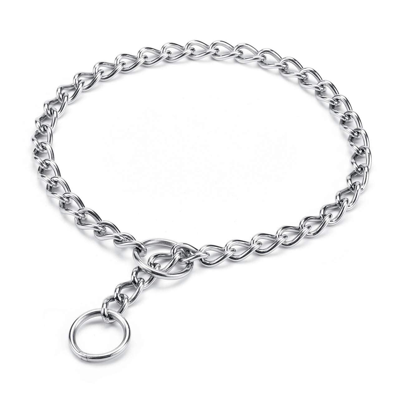 Mogoko Stainless Steel Dog Choke Chain Collar, Puppy Metal P Chain Slip Collar Pet Training Walking Choker(3.0Mm;20.0 Inch)