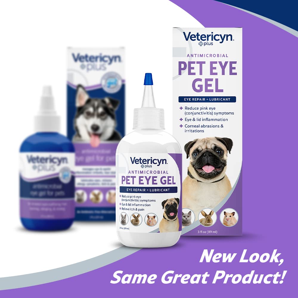 Vetericyn Plus Pet Eye Gel | Dog and Cat Eye Ointment Alternative to Lubricate and Relieve Eye Irritations and Abrasions, Reduce