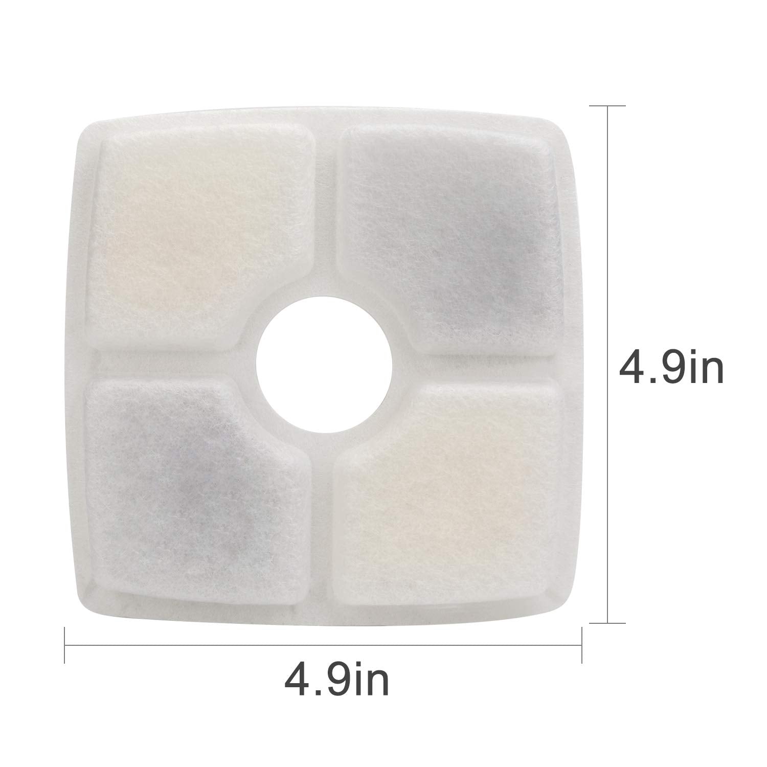 Wonder Creature Cat Fountain Filter - 4 Carbon & 2 Foam Filters, Elliptical Design, White & Black Colors, Compatible with Cubic Cat Water Fountain