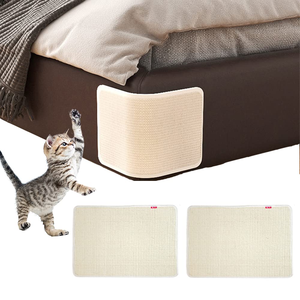 2Pcs Cat Scratcher Mat Sofa Protector Natural Sisal Cat Scratching Mat Cat Scratch Couch Bed Corner Cover Heavy Duty Couch Guard