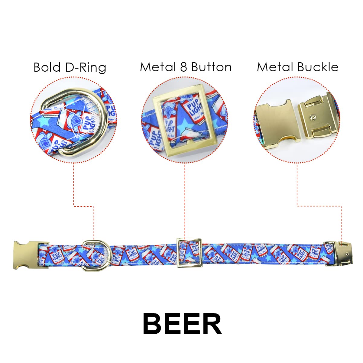 Cheers Pub Beer Dog Bow Tie Dog Collar Accessory, Detachable Bowtie, Adjustable Collar For Small Medium Large Dogs