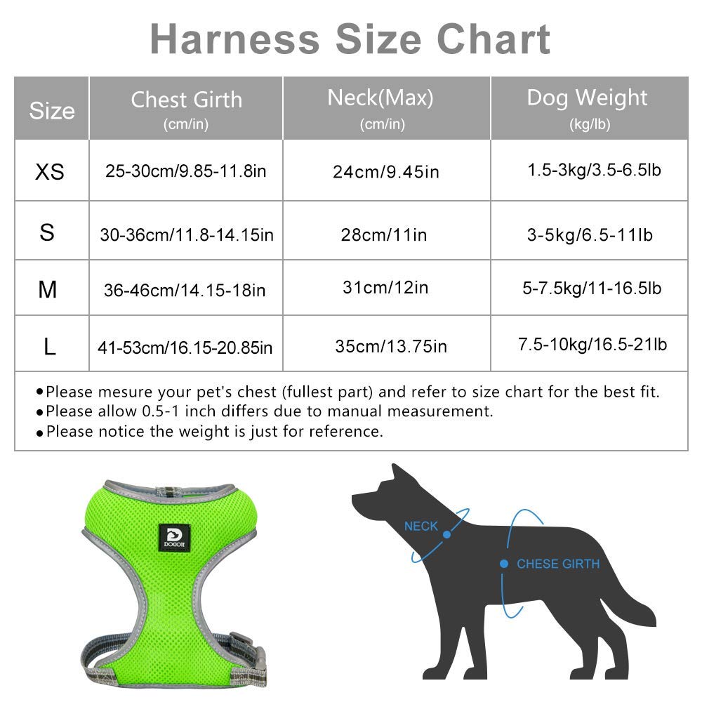 Puppy Harness And Leash Set - Dog Vest Harness For Small Dogs Medium Dogs- Adjustable Reflective Step In Harness For Dogs - Soft Mesh Comfort Fit No Pull No Choke (S, Light Green)