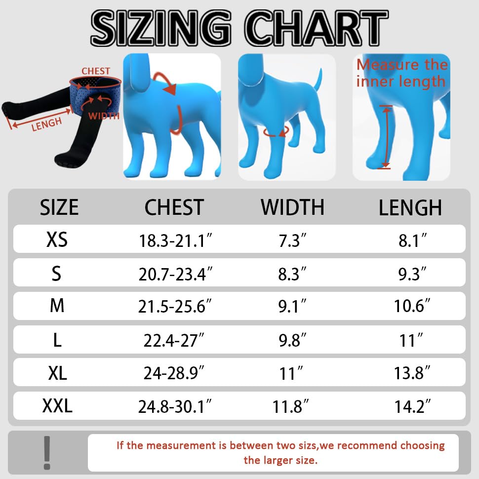 COODEO Dog Socks to Prevent Licking Paws, Dog Healing Bootss & Paw Protectors with Non-Slip Bottoms to Protect Wounds, Waterproo