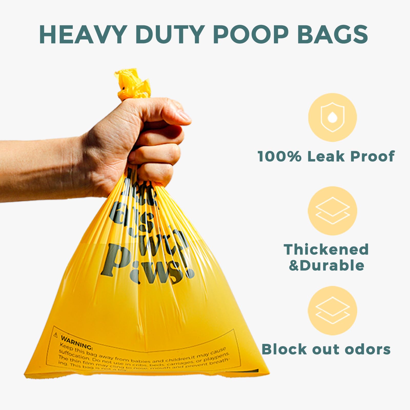 Dog Poop Bags Rolls Biodegradable Thickened Leak Proof Dog Waste Bags -600 Count 40 Rolls - Cornstarch Based Doggie Poop Bag For