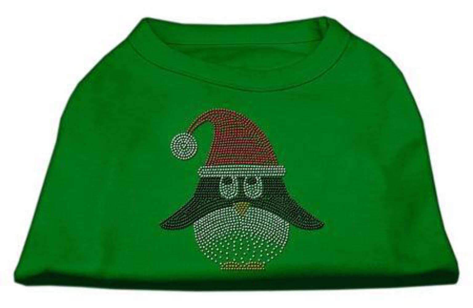 Christmas Pet Dog & Cat Shirt Rhinestone, 'Santa Penguin' Brown Lg (10-14 Lbs.)