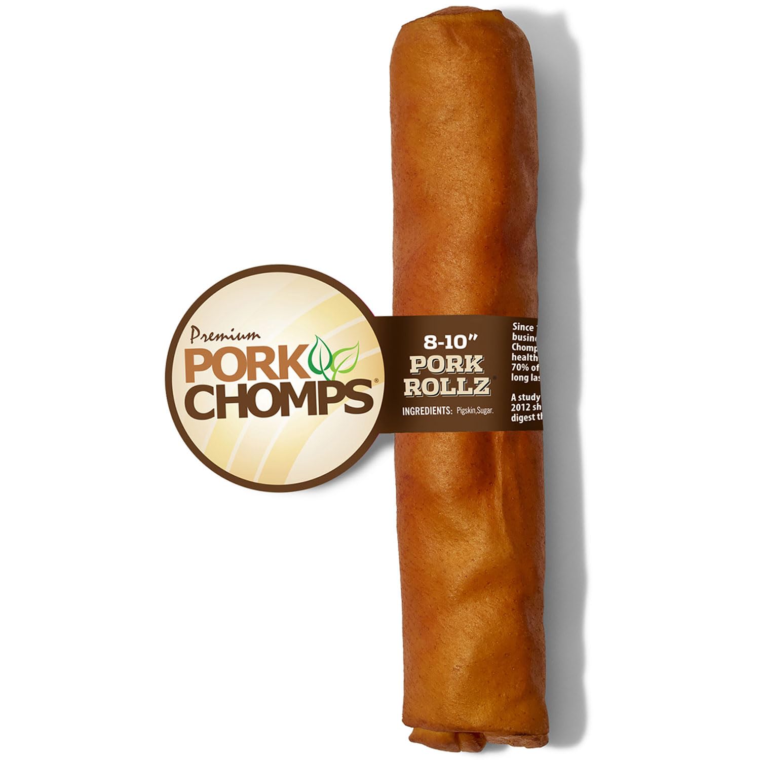 Pork Chomps Roasted Pork Skin Dog Chew, 8-inch Rolls, 1 Count