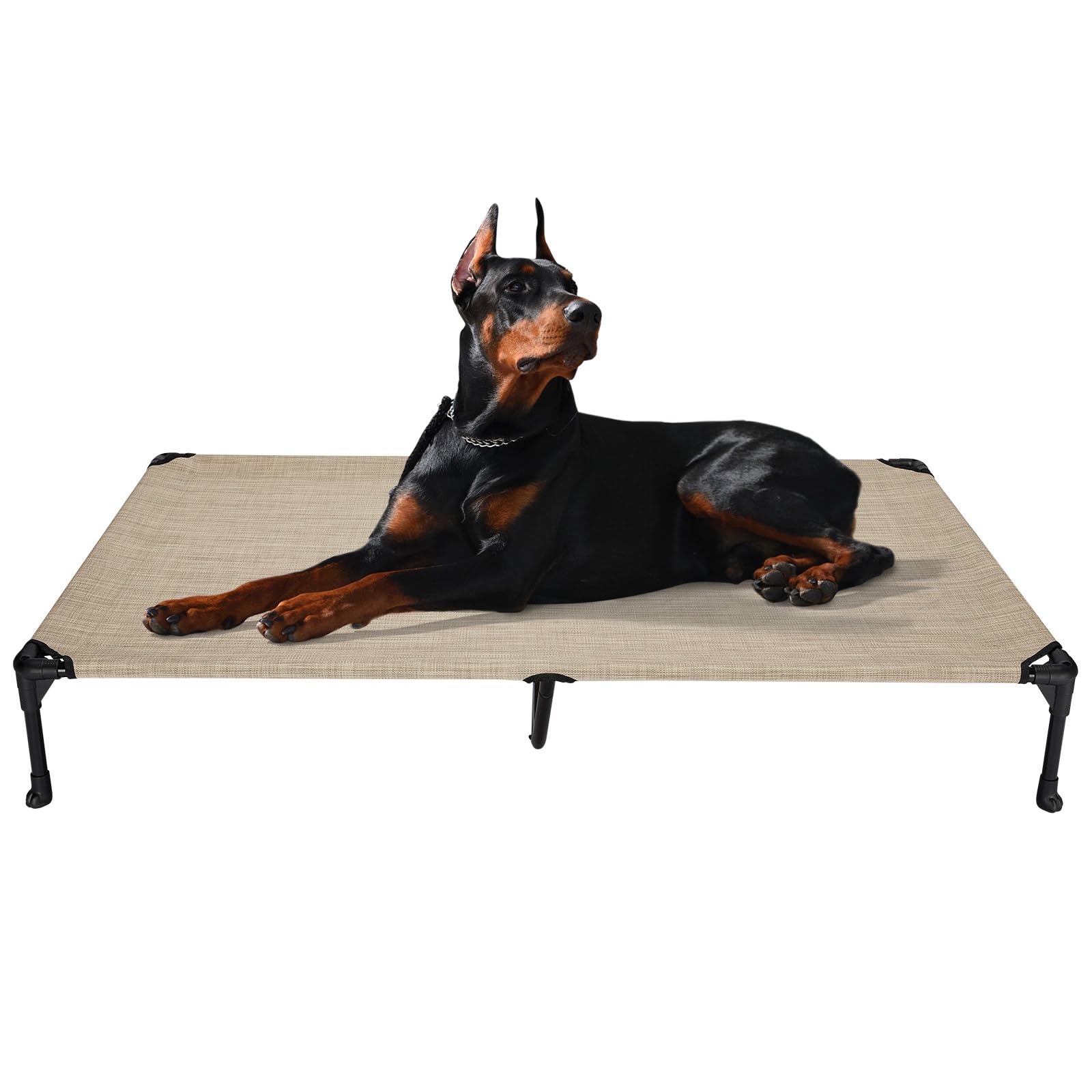 Veehoo Cooling Elevated Dog Bed, Portable Raised Pet Cot With Washable & Breathable Mesh, No-Slip Feet Durable Dog Cots Bed For Indoor & Outdoor Use, Xx-Large, Cwc1803-Xxl Brown