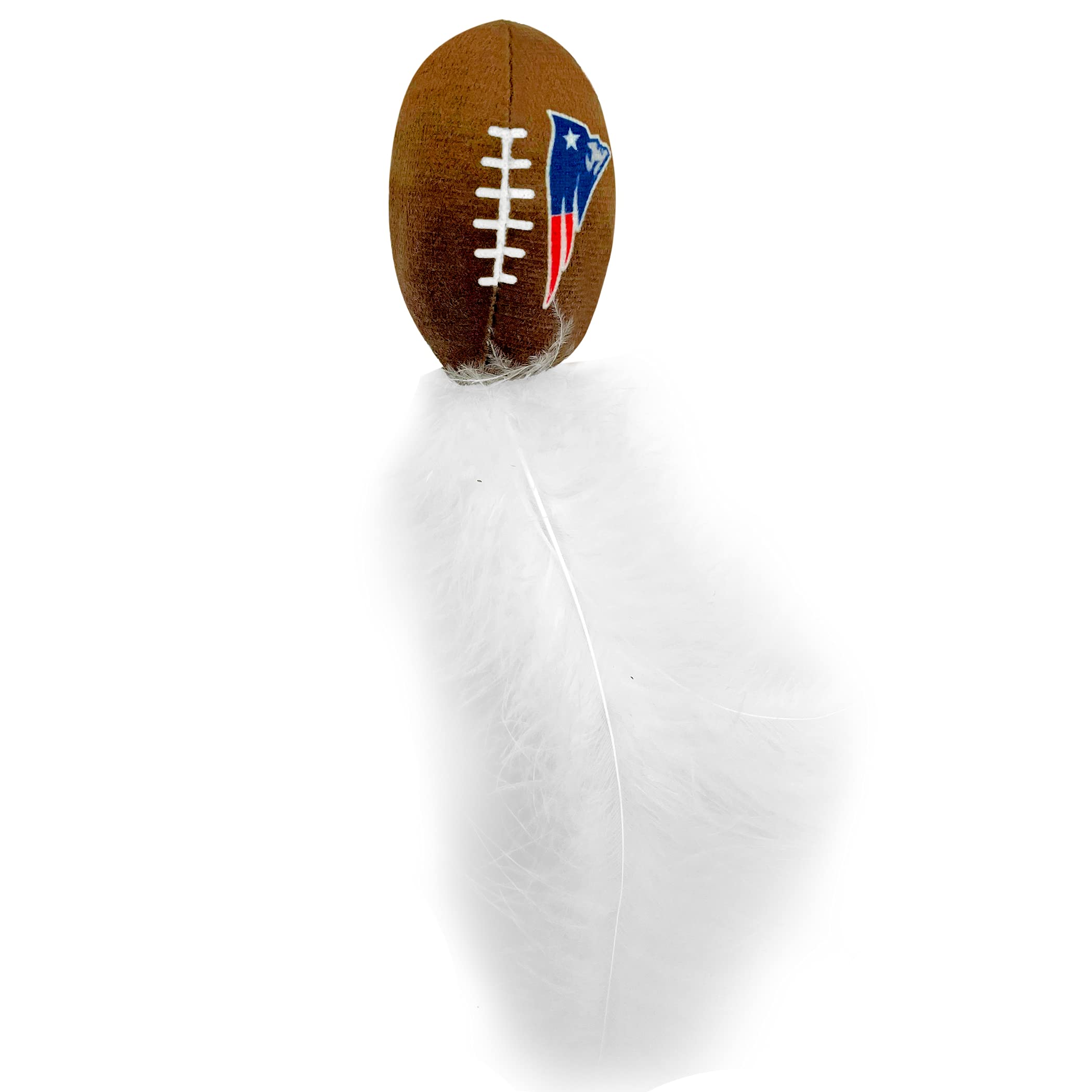 BEST PLUSH CAT TOY: NFL NEW ENGLAND PATRIOTS Complete Set of 3 piece Cat Toys filled with Fresh Catnip. Includes: 1 Helmet Cat T