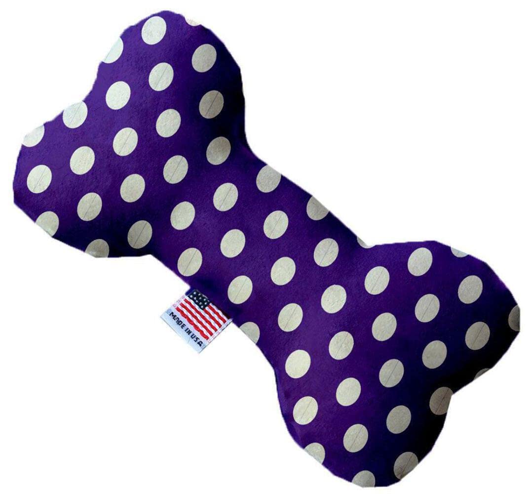 Mirage Pet Product Royal Purple Swiss Dots 10 Inch Canvas Bone Dog Toy