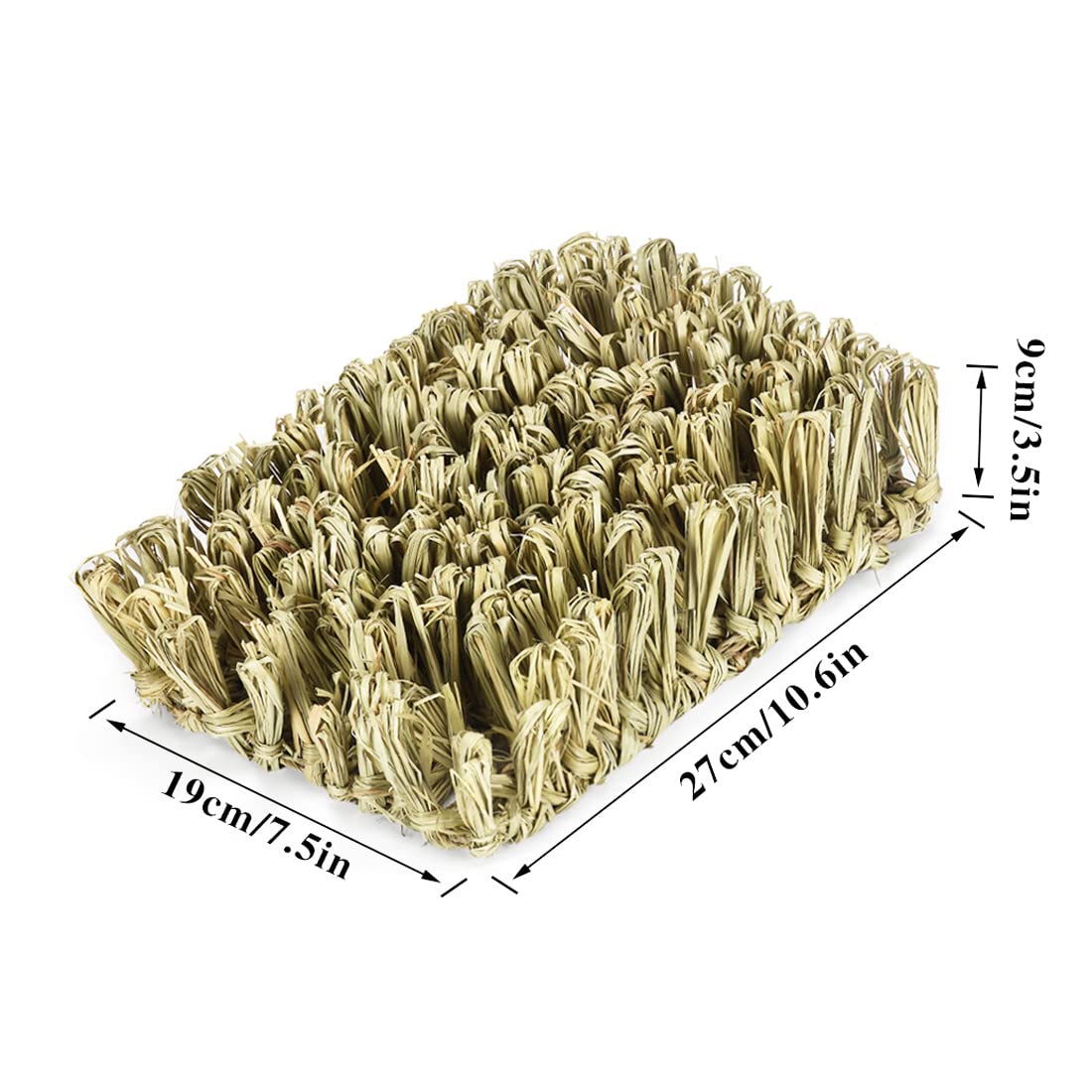 Hamiledyi Rabbit Grass Bed Bunny Natural Straw Woven Mat,Guinea Pig Hay Mat Chew Mat For Rabbit Guinea Pig Chinchilla Squirrel H