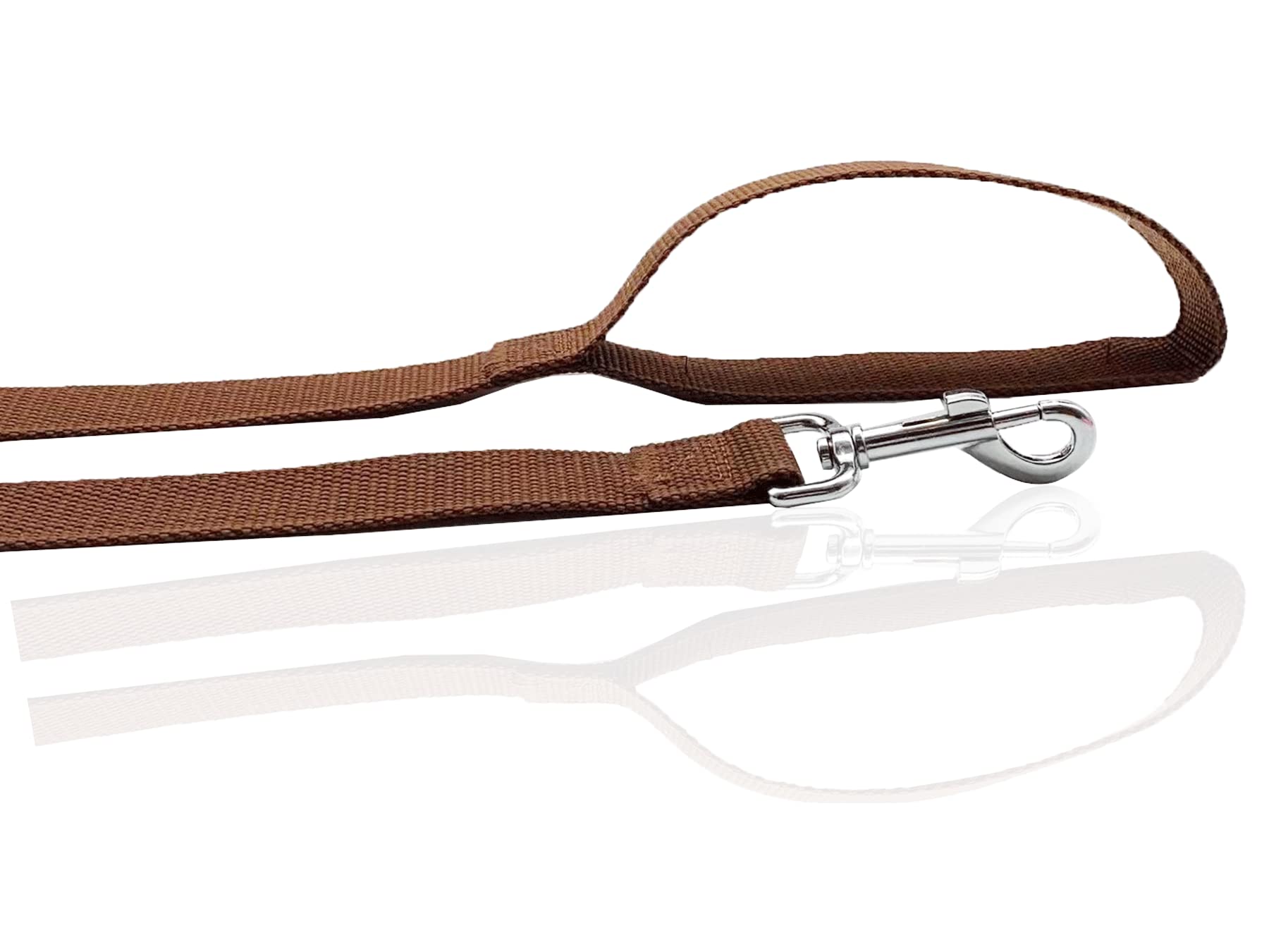 Nylon Dog Leash 4 Ft 5 Feet 6 Foot Long, Walking Training Dog Leashes For Medium Large Dogs, 1 Inch Wide (1 X 4 Ft, Brown)