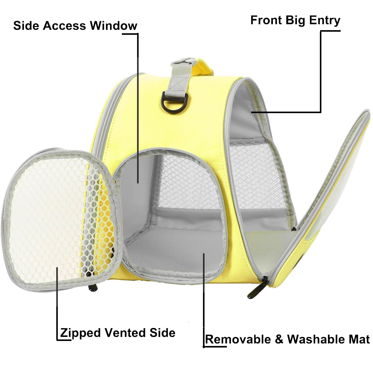 Bearded Dragon & Lizard Carrier - Portable Travel Carrier For Hedgehog, Rat, Parrot, Bird & Guinea Pig (Yellow, 2)