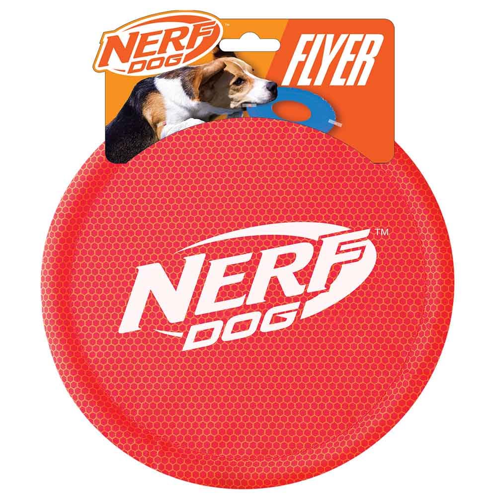 Nerf Dog Nylon Flyer Dog Toy, Flying Disc, Lightweight, Durable And Water Resistant, Great For Beach And Pool, 9 Inch Diameter, 