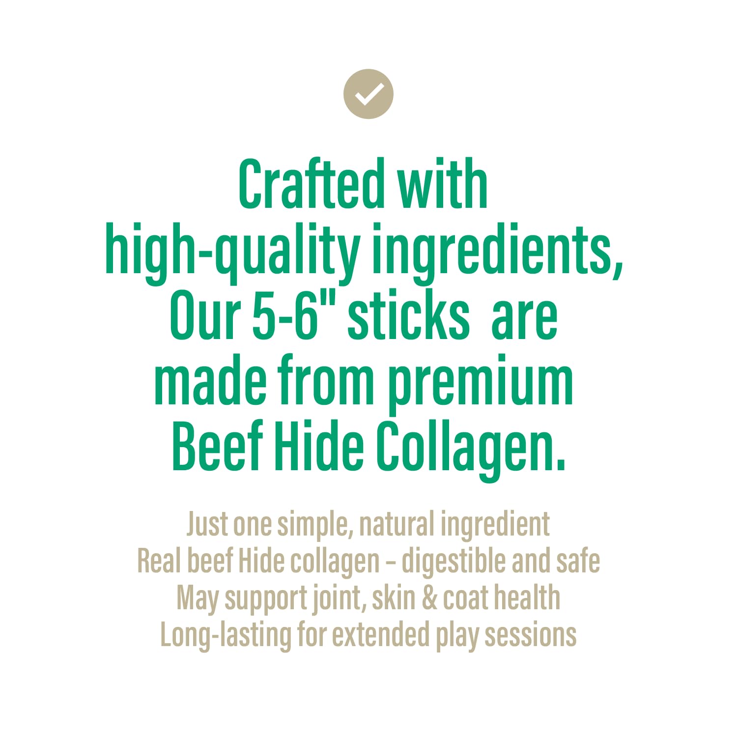 Chewers Joy Collagen Sticks 5-6 (5 Count) - Natural Dog Treats - Single Ingredient Long-Lasting Chews, High Protein