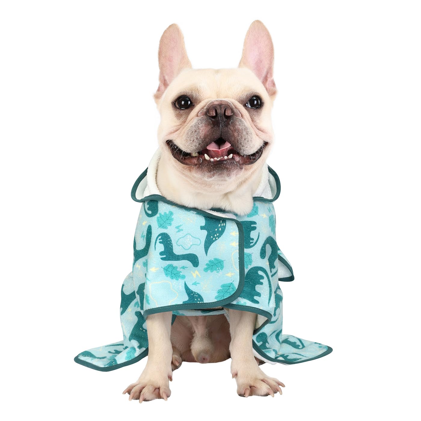 Hde Dog Bathrobe Super Absorbent Quick Drying Towel With Hood For All Dog Breeds Sizes S-Xxl - Dinosaurs - S