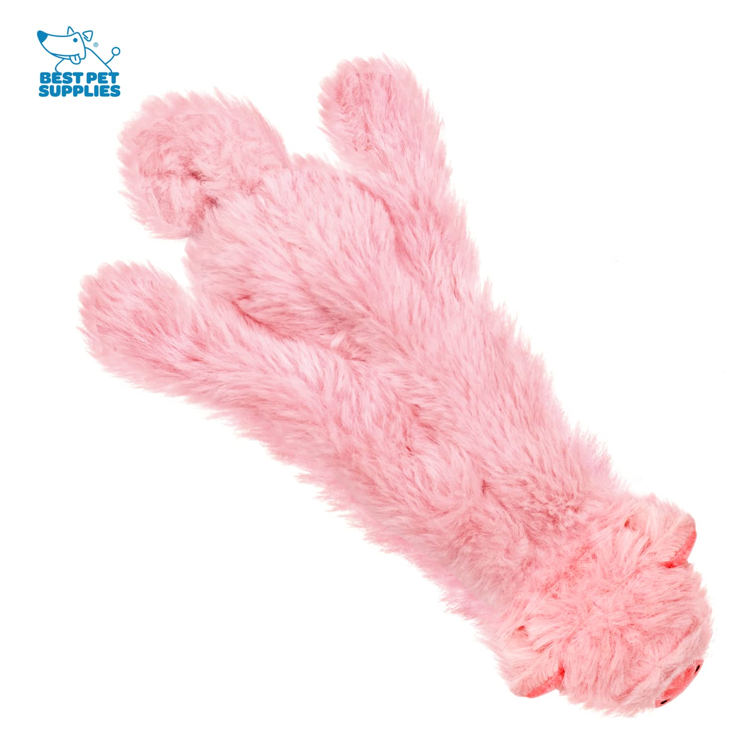 Best Pet Supplies 2-In-1 Stuffless Squeaky Dog Toys With Soft, Durable Fabric For Small, Medium, And Large Pets, No Stuffing For Indoor Play, Supports Active Biting And Play - Pig, Small