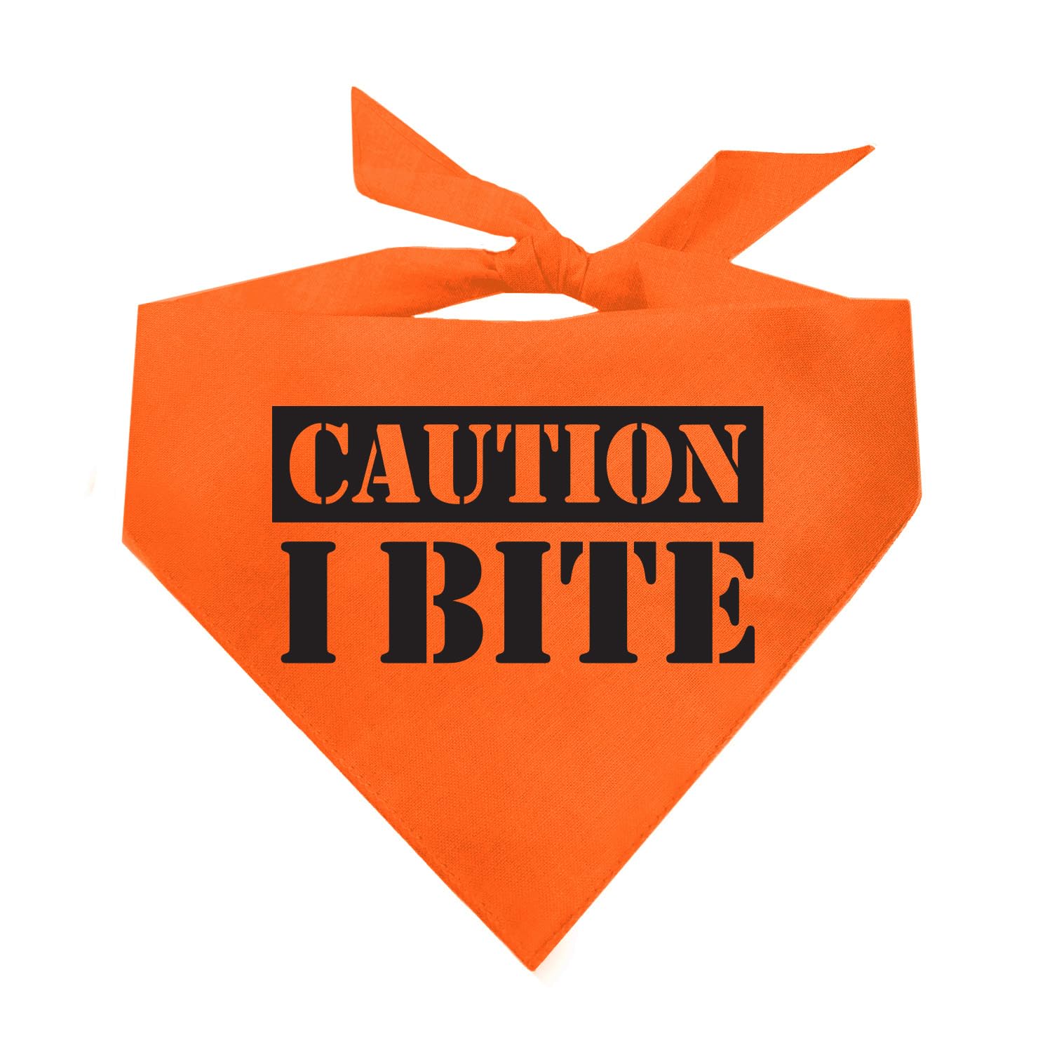 Caution I Bite Dog Bandana (Orange, Os 836)