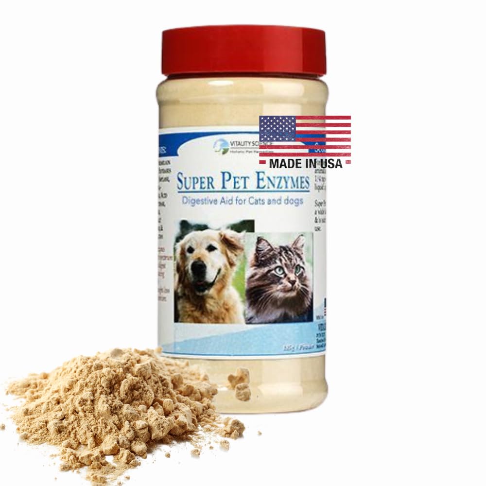 Vitality Science All Natural Super Pet Enzymes for Dogs | Complete Spectrum of Digestive Enzymes | Helps Dog Diarrhea, Constipat