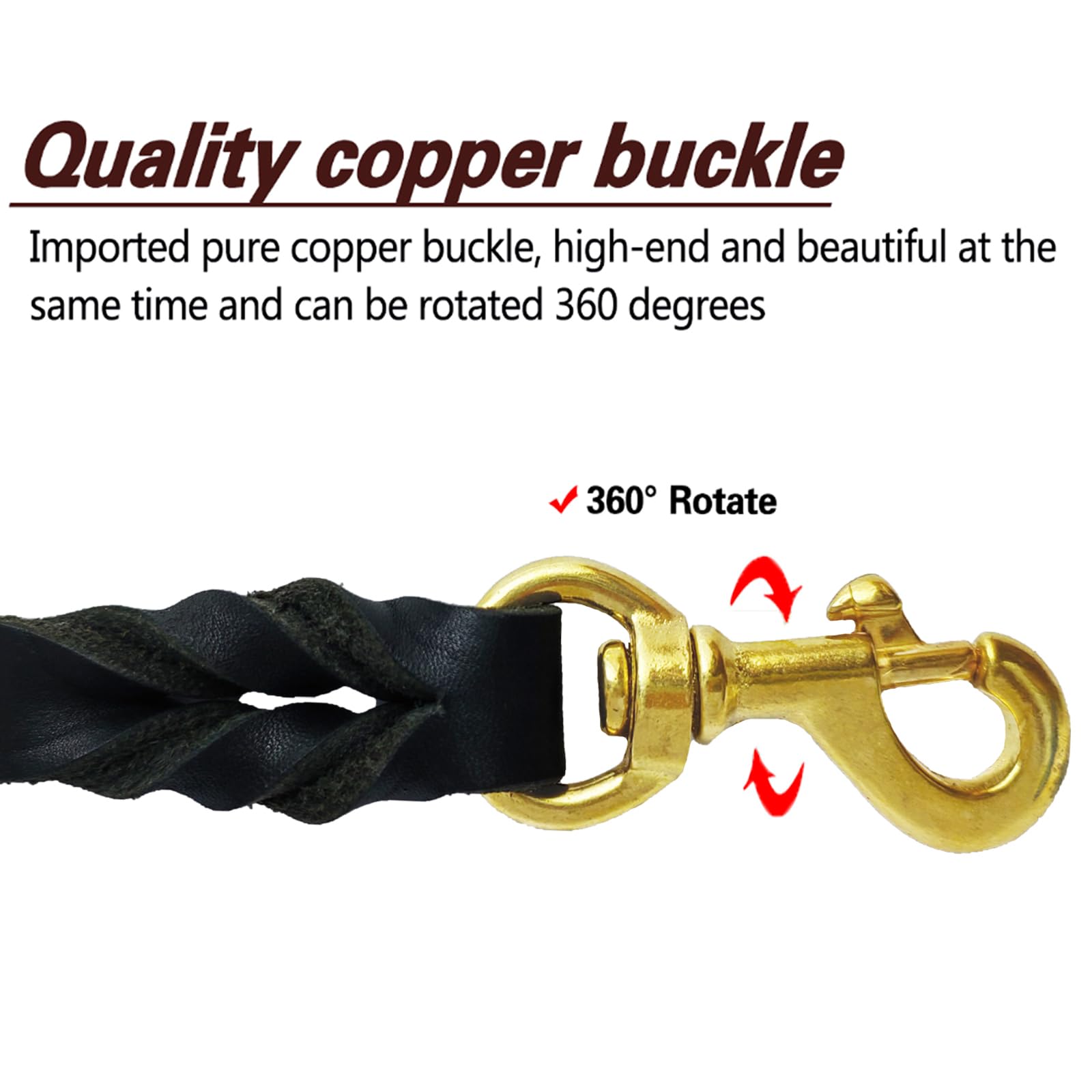 Lwbmg Black Leather Dog Leash 6Ft X 5/8'', Heavy Duty Dog Leash, Strong Sturdy Genuine Leather Dog Leash, Soft Braided Leather L