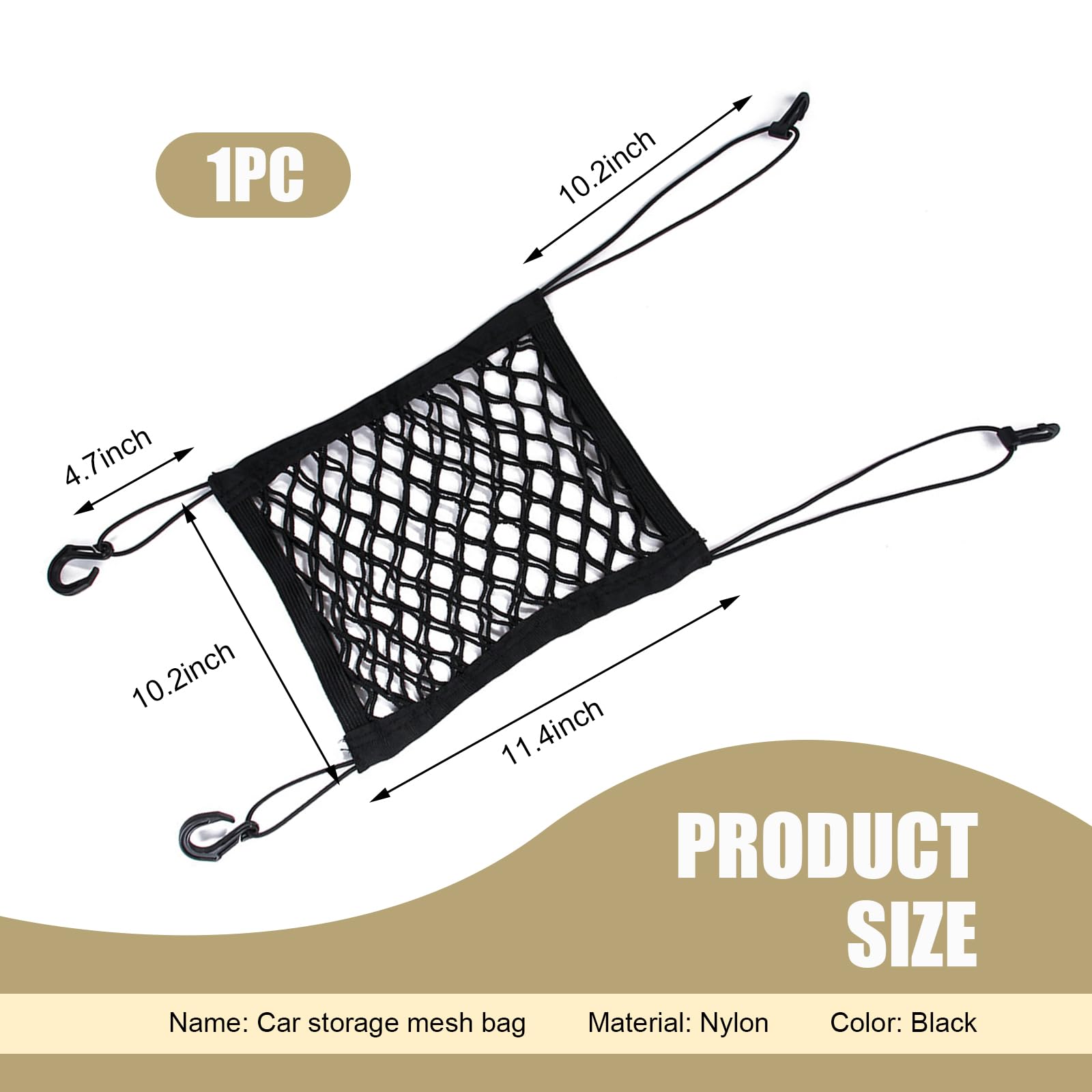 Mly 1 Pc Dog Net For Car, Heavy-Duty Car Net For Dogs, Dual Mesh & Adjustable Car Dog Barrier, Universal Pet Divider With Anti-R