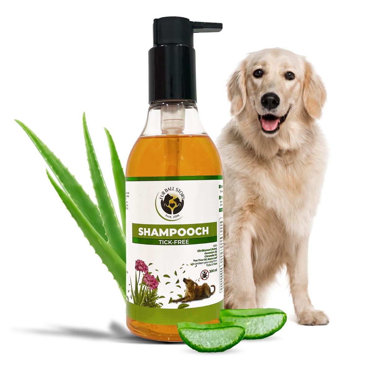 Fur Ball Story Shampooch Tick-Free Dog Shampoo (300Ml) - Natural Anti-Fungal & Anti-Itching Formula | Pack Of 3 (Shampooch 300Ml