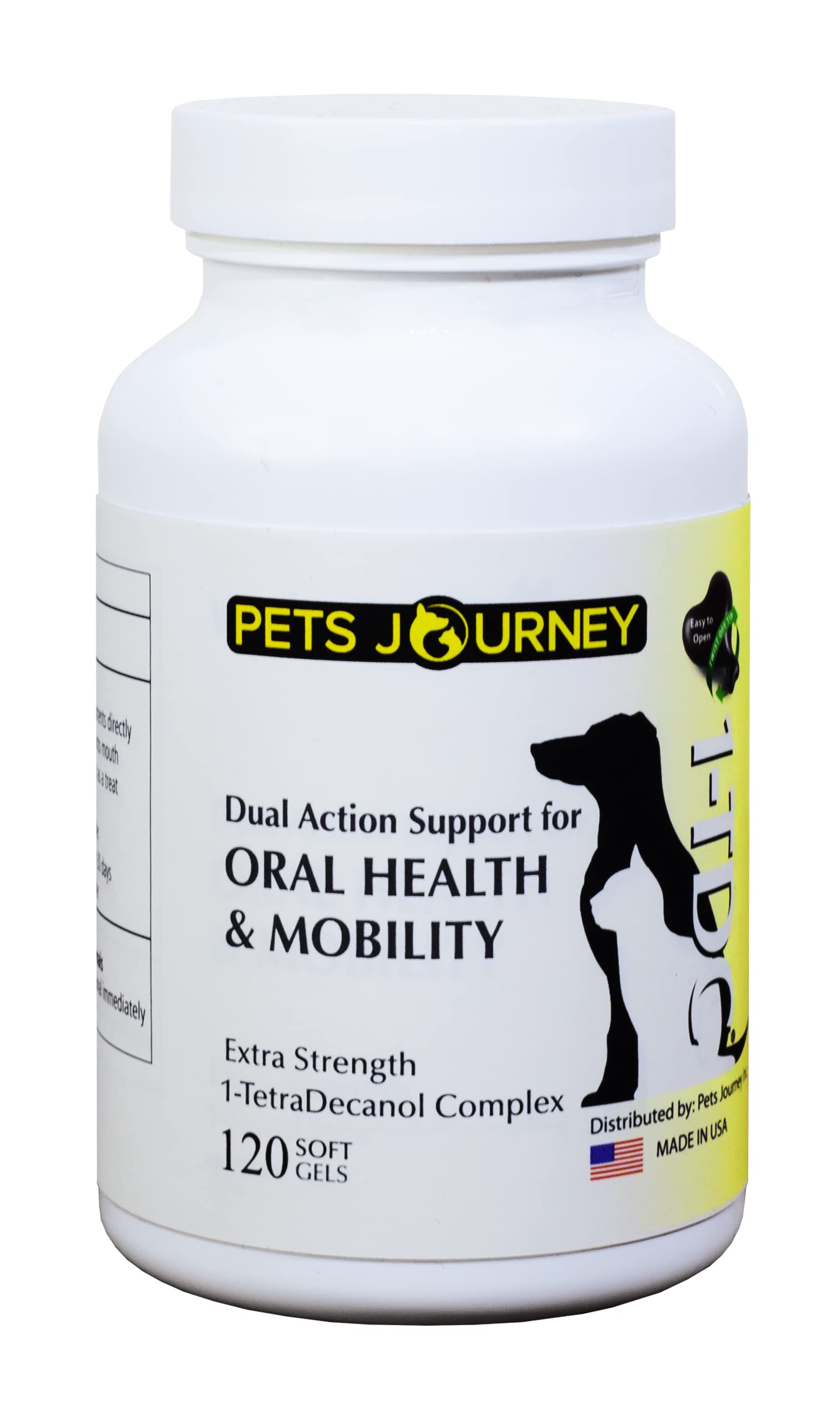 Pets Journey Mobility & Oral Health for Cats and Dogs - 1-TDC Dual Action Support - Promotes Dogs & Cat Oral Care & Joint Comfor