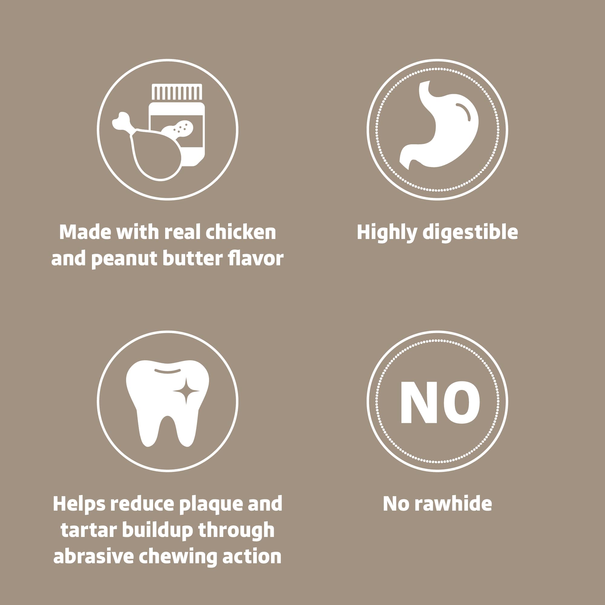 Wonder Bound Chicken Wrapped Medium Sticks, Peanut Butter Flavor - 8 Count - Rawhide-Free Dog Treats, Dental Health Chews for Pl