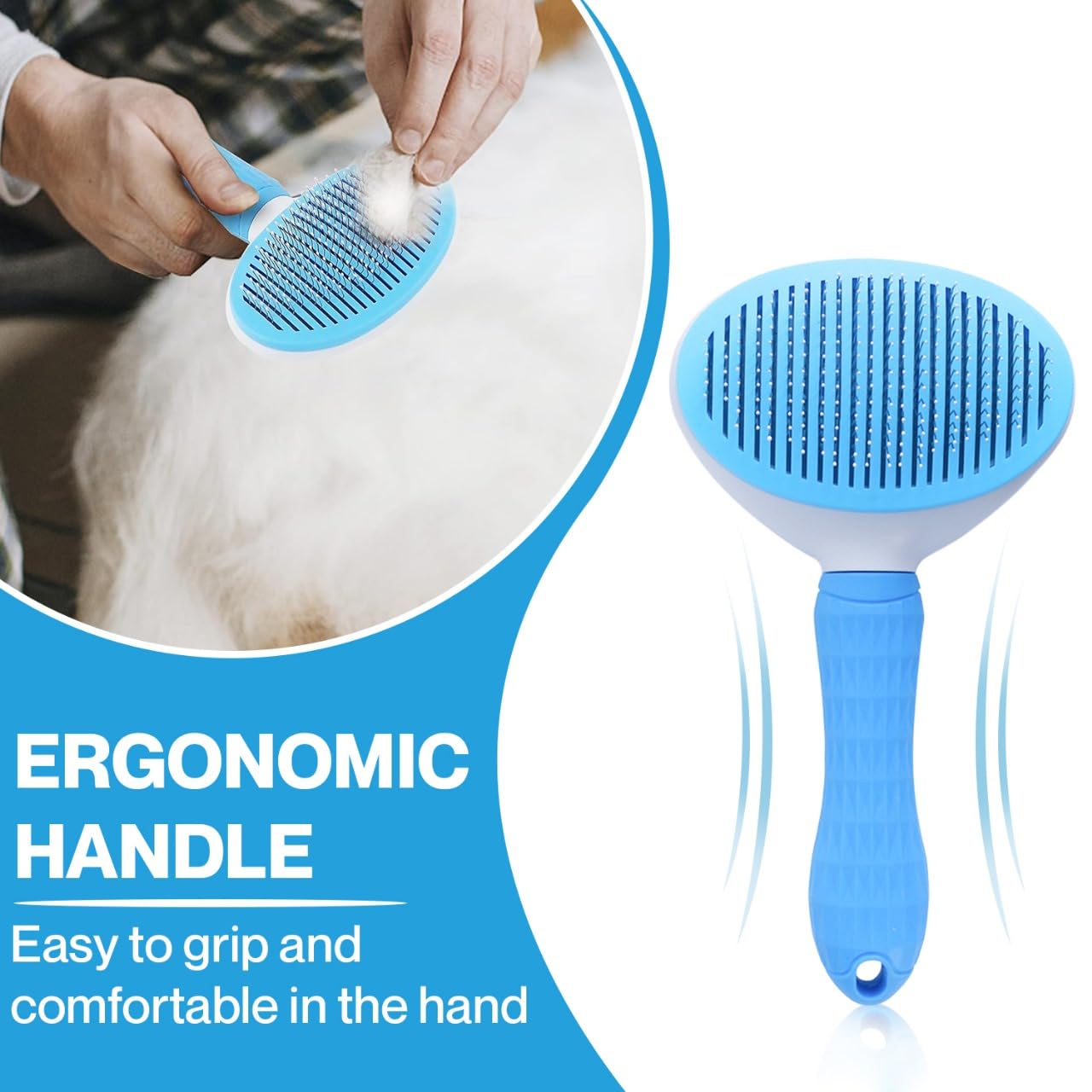 Cat Brush For Shedding And Grooming - Self Cleaning Slicker Brush For Cats, Rabbits & Small Dogs - Cat Brush For Long Haired Cat