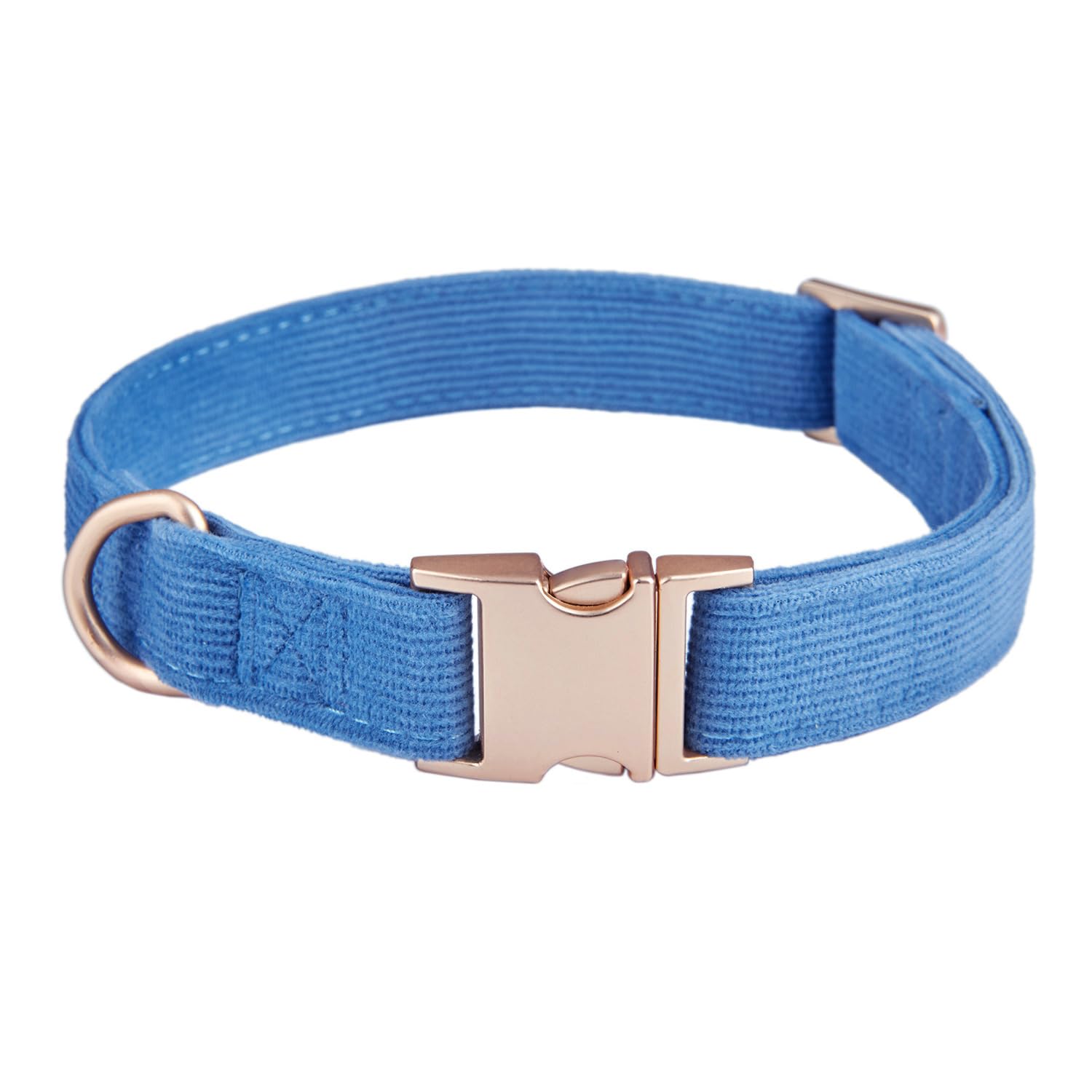 Ewinoom Soft Dog Collar With Metal Buckle Adjustable Comfort Cotton Corduroy Collars For Medium Dogs Velvet Dog Collars,Royalblu