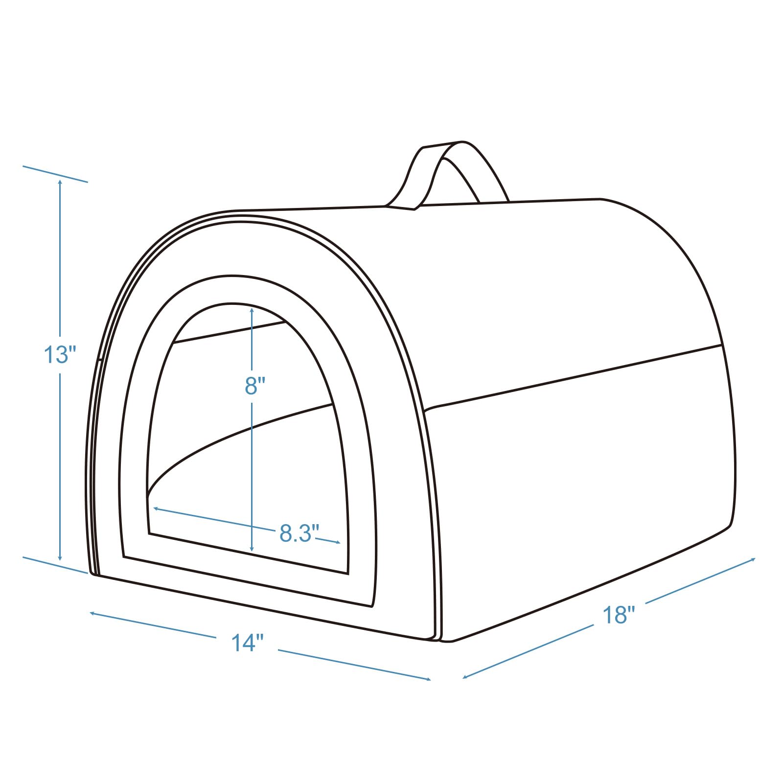 Jiupety Indoor Dog House, 2 In 1 Portable Foldable House Bed With Cover, Pet Tent & Cave Bed For Cats And Small Dogs, M(18''  14