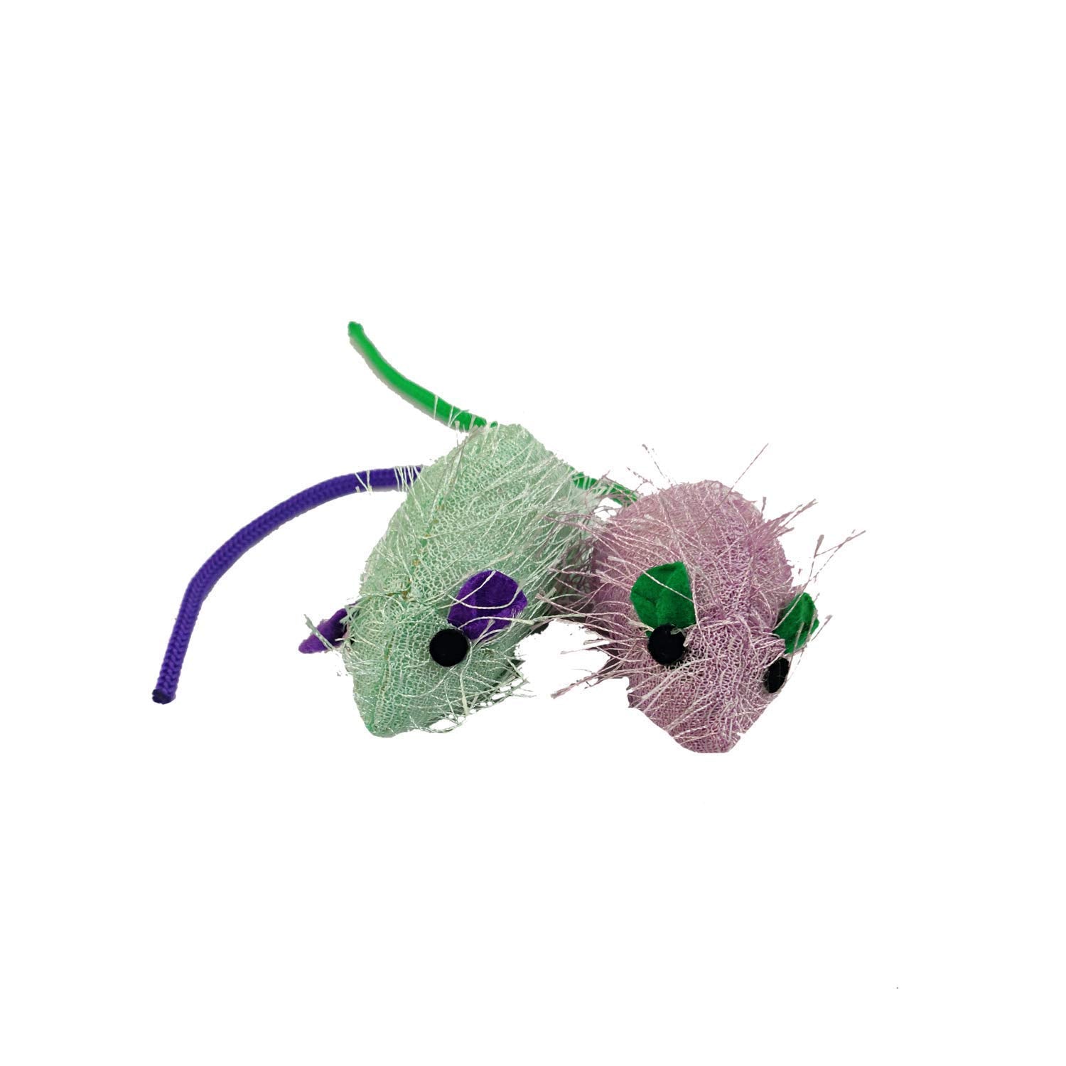 Petlicious & More 2 Pcs Mouse Plush Toy Interactive Cartoon Pet Funny Toys For Cats Kittens (Color May Vary, Pack Of One Pair)