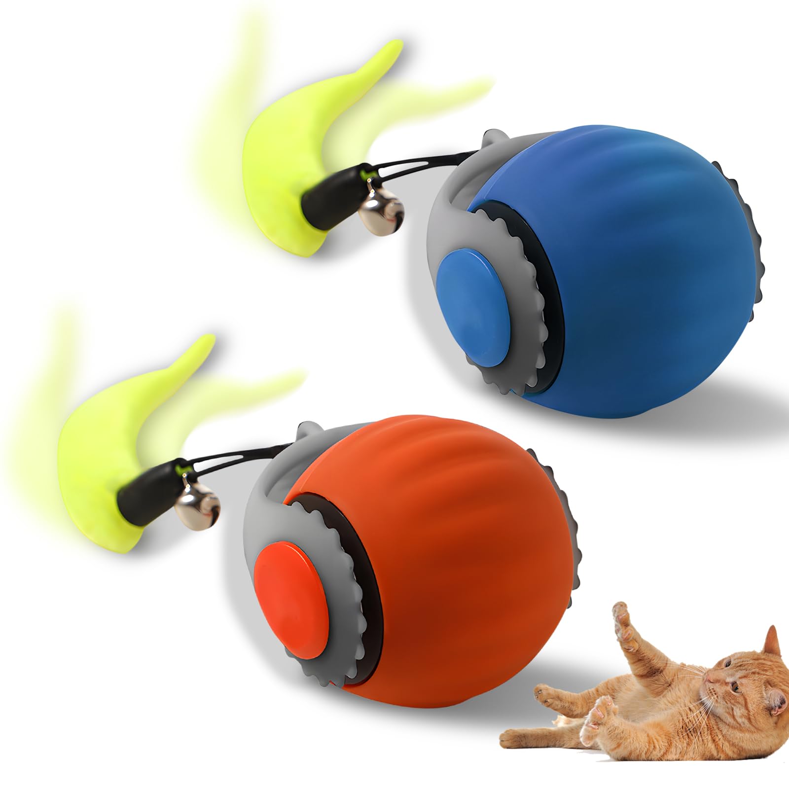 Lonniy Speedy 3.0 Ball, Smart Interactive Cat Toy Balls, Automatic Rolling Ball 2.0 Enrichment Toy, With Tail Two Speed Adjustme