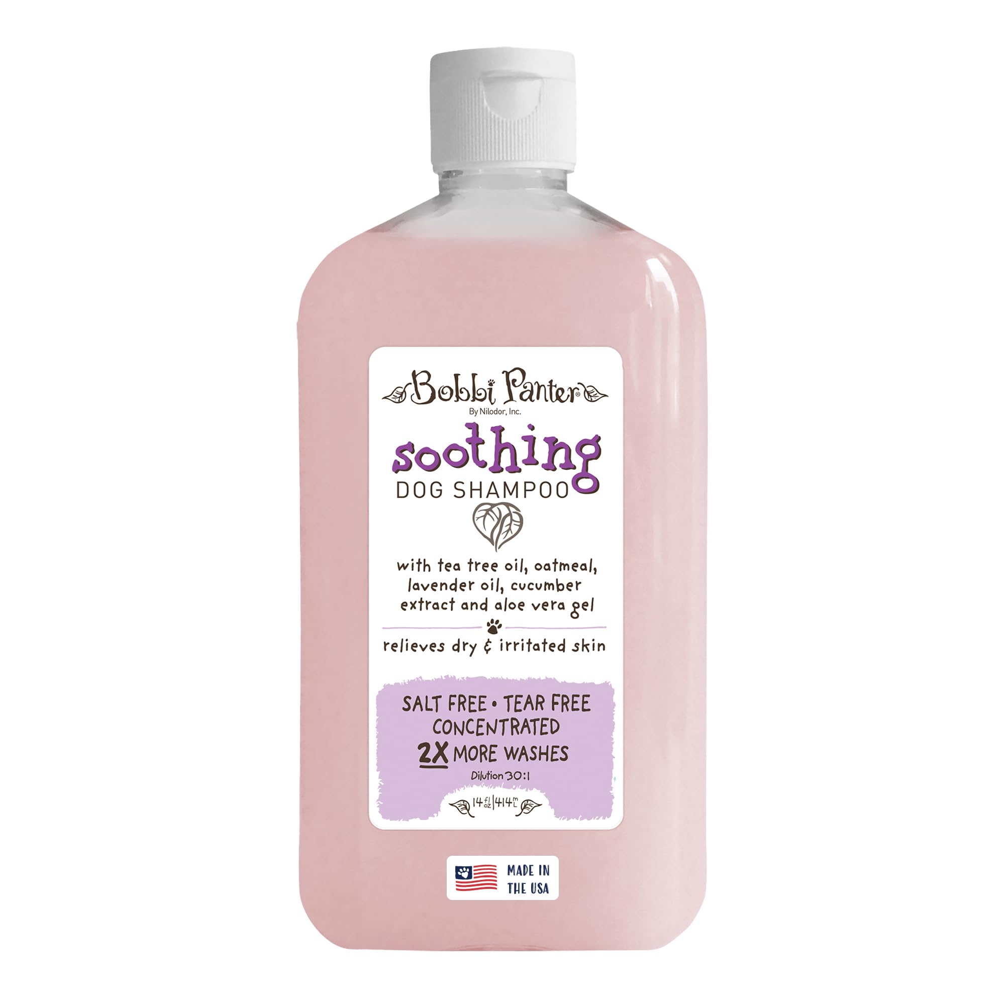 Bobbi Panter Soothing Dog Shampoo, Heals & Soothes Irritated Skin, Lavender Scent - 30:1 Concentrated Formula, Made in The USA, 